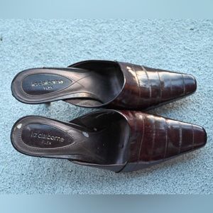 Liz Claiborne Brown Kitten Heels / Mules